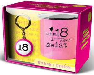 Opakowanie Zestaw kubek + brelok Happy 18-Dziewczyna