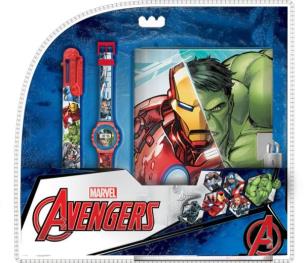 Opakowanie Zestaw zegarek cyfrowy długopis pamiętnik Avengers MV15777