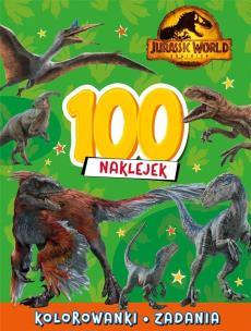 Okładka książki 100 naklejek Jurassic World Dominion