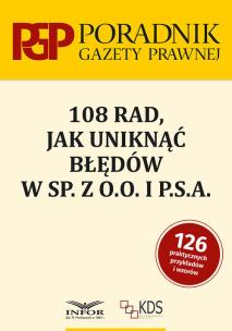 Okładka książki 108 rad jak uniknąć błędów w sp. z o.o. i P.S.A.