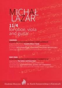 11/4 for oboe, viola and guitar. Autor: Michał Lazar. Multiszop.pl Okładka książki 11/4 for oboe, viola and guitar