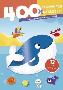 Okładka książki 400 zabawnych naklejek. Wieloryb