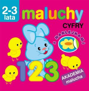 Akademia malucha. Maluchy. Cyfry z naklejkami. Autor: Irma Pikiene. Multiszop.pl Okładka książki Akademia malucha. Maluchy. Cyfry z naklejkami