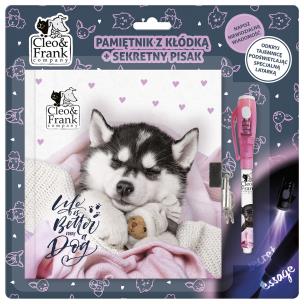 Opakowanie amiętnik z kłódką + sekretny pisak Cleo i Frank 38 (Pies)