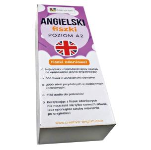 Angielski fiszki zdaniowe Poziom A2. Autor: Dwornik Paweł. Multiszop.pl Okładka książki Angielski fiszki zdaniowe Poziom A2
