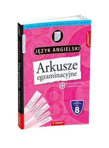 Arkusze egzaminacyjne z j. angielskiego dla 8-klasisty. Autor: Opracowanie zbiorowe. Multiszop.pl Okładka książki Arkusze egzaminacyjne z j. angielskiego dla 8-klasisty