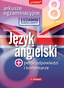 Arkusze egzaminacyjne z j. angielskiego dla 8-klasisty. Autor: Roman Kuliniak. Multiszop.pl Okładka książki Arkusze egzaminacyjne z j. angielskiego dla 8-klasisty
