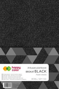 Arkusze piankowe brokat A4 black 5szt. HAPPY COLOR. Wydawca: GDD. Multiszop.pl Opakowanie Arkusze piankowe brokat A4 black 5szt. HAPPY COLOR