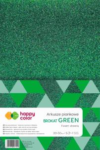 Arkusze piankowe brokat A4 ziel. 5szt. HAPPY COLOR. Wydawca: GDD. Multiszop.pl Opakowanie Arkusze piankowe brokat A4 ziel. 5szt. HAPPY COLOR