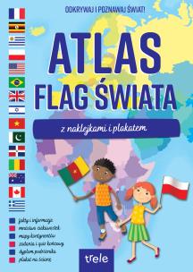 Opakowanie Atlas flag świata z naklejkami i plakatem. Atlasy z naklejkami