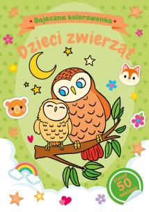 Okładka książki Bajeczna kolorowanka. Dzieci zwierząt
