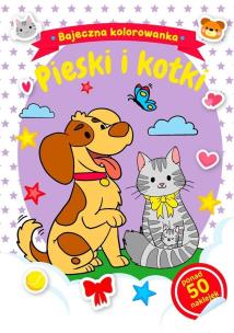 Okładka książki Bajeczna kolorowanka. Pieski i kotki