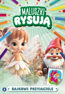 Bajkowi przyjaciele. Maluszki rysują. Autor: Opracowanie zbiorowe. Multiszop.pl Okładka książki Bajkowi przyjaciele. Maluszki rysują