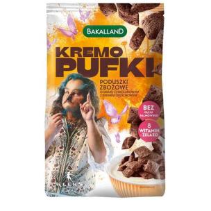 Opakowanie Bakalland KLEKS Kremo Pufki Poduszki zbożowe o smaku czekoladowym z kremem orzechowym 200 g