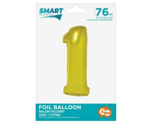 Opakowanie Balon foliowy cyfra 1 złota Smart 76cm