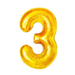 Opakowanie Balon foliowy złota cyfra '3'