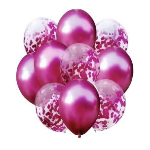Opakowanie Balony róż metalik i konfetti 10szt