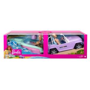 Opakowanie Barbie Przejażdżka 2 lalki + samochód + motorówka
