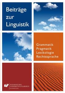 Beitrge zur Linguistik. Grammatik Pragmatik.... Autor: red. Jan Iluk. Multiszop.pl Okładka książki Beitrge zur Linguistik. Grammatik Pragmatik...