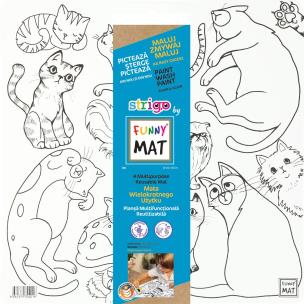 Biała mata Strigo Funny Mat Koty 40x40cm. Wydawca: Strigo. Multiszop.pl Opakowanie Biała mata Strigo Funny Mat Koty 40x40cm