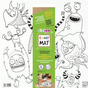 Biała mata Strigo Funny Mat Słodkie Potworki 40x40cm. Wydawca: Strigo. Multiszop.pl Opakowanie Biała mata Strigo Funny Mat Słodkie Potworki 40x40cm