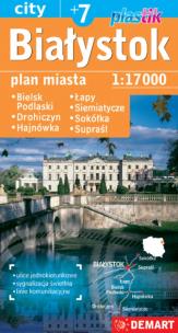 Białystok plus 6 - plan miasta plastik 1: 17000. Autor: Opracowanie zbiorowe. Multiszop.pl Okładka książki Białystok plus 6 - plan miasta plastik 1: 17000