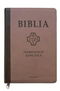 Okładka książki Biblia pierwszego Kościoła beż z paginatorami