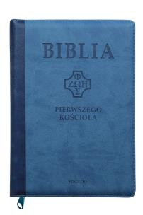 Okładka książki Biblia pierwszego Kościoła niebieska paginatory