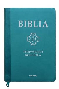 Okładka książki Biblia pierwszego Kościoła turkusowa paginatory