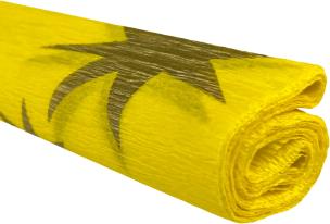 Opakowanie Bibuła marszczona 50x200 gwiazdy złote na zółtym 10 rolek