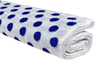 Opakowanie Bibuła marszczona 50x200 kropki niebieskie na białym 10 rolek