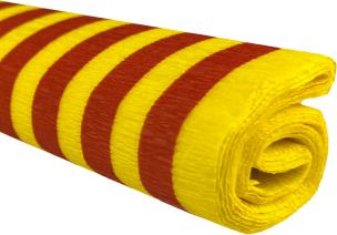Opakowanie Bibuła marszczona 50x200 paski czerwone na żółtym 10 rolek
