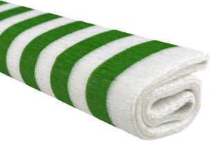 Opakowanie Bibuła marszczona 50x200 paski zielone na białym 10 rolek