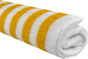 Opakowanie Bibuła marszczona 50x200 paski żółte na białym 10 rolek