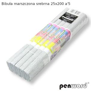 Opakowanie Bibuła marszczona srebrna 25x200 (5szt)