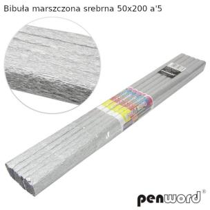Opakowanie Bibuła marszczona srebrna 50x200 (5szt)