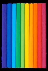 Opakowanie BIBUŁA MARSZCZONA TOP 2000 CREATINIO 50X200 MIX TĘCZOWY: bordowy, czerwony, c.pomarańcz, j.pomarańcz, żółty, j.zielony, zielony, turkusowy, niebieski, fiolet KOMPLET 10 SZTUK