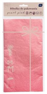 Opakowanie Bibułka do pakowania 50x70cm 5 arkuszy perłowy róż