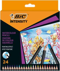 BIC Intensity Premium Watercoloour Kredki ołówkowe Pudełko 24szt. Wydawca: Bic. Multiszop.pl Opakowanie BIC Intensity Premium Watercoloour Kredki ołówkowe Pudełko 24szt