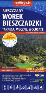 Okładka książki Bieszczady Worek Bieszczadzki Tarnica, Muczne, Wołosate. Mapa laminowana 1: 25 000