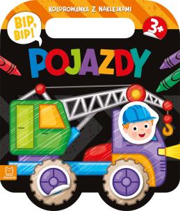 Bip, bip! Pojazdy. Kolorowanka z naklejkami. Autor: Bator Agnieszka. Multiszop.pl Okładka książki Bip, bip! Pojazdy. Kolorowanka z naklejkami