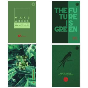 Opakowanie Blok notatnik A5/80K kratka Think Green (4szt)