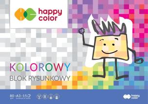 Opakowanie Blok rysunkowy kolorowy A3 80g Happy Color pakiet 10sztuk