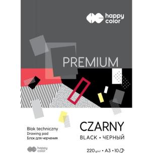 Opakowanie Blok techniczny czarny A3 Premium 220g Happy Color pakiet 10sztuk