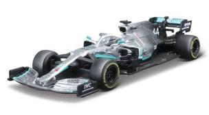 Bolid F1 Mercedes-AMG W10 EQ POWER+ Lewis Hamilton. Wydawca: BBurago. Multiszop.pl Opakowanie Bolid F1 Mercedes-AMG W10 EQ POWER+ Lewis Hamilton