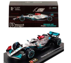 Bolid F1 Mercedes-AMG W13 E Russel 1:43 BBURAGO. Wydawca: BBurago. Multiszop.pl Opakowanie Bolid F1 Mercedes-AMG W13 E Russel 1:43 BBURAGO