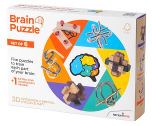 Brain Puzzle 6 łamigłówek. Wydawca: G3. Multiszop.pl Opakowanie Brain Puzzle 6 łamigłówek