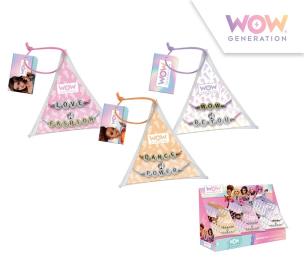 Bransoletki z przesłaniem WOW trójkąt mix wzorów  WOW00007. Wydawca: Kids Euroswan. Multiszop.pl Opakowanie Bransoletki z przesłaniem WOW trójkąt mix wzorów  WOW00007