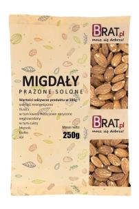 Zdjęcie produktu Brat Migdały prażone solone 250g