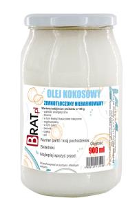 Zdjęcie produktu Brat Olej kokosowy nierafinowany 900ml